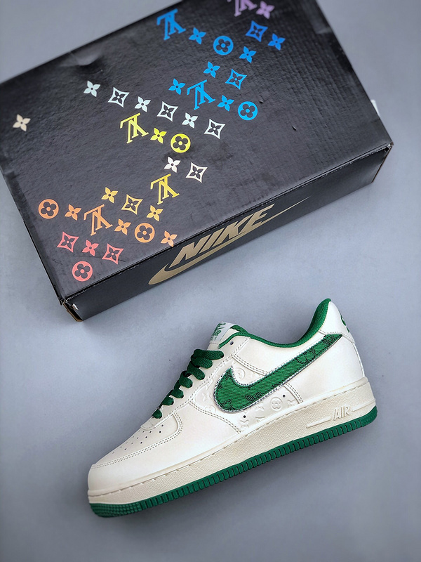 Louis vuitton nike air force 1 low white green -000bqdggjkr