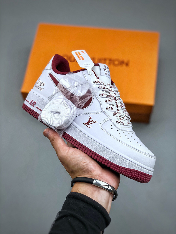 Louis vuitton nike air force 1 low white royal red -0008qczkffe