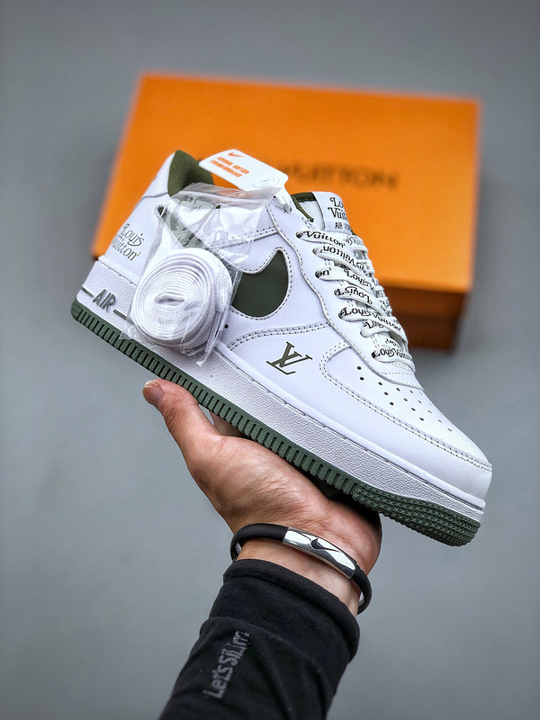 Louis vuitton nike air force 1 low white vinyl kelly green -000ovjryvbd