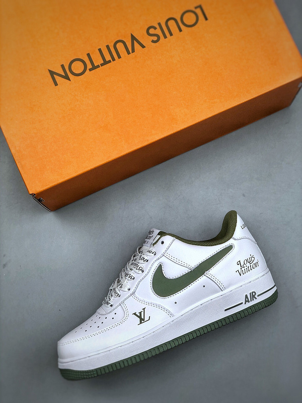 Louis vuitton nike air force 1 low white vinyl kelly green -000ovjryvbd