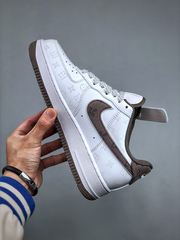 Louis vuitton x nike air force 1 low white brown -000wr1fbya4