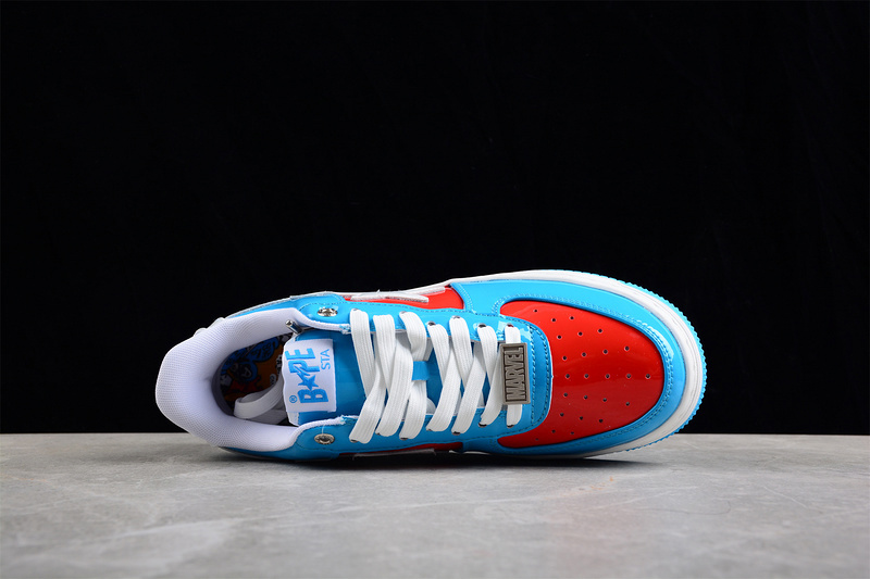 Marvel x bape sta low a bathing ape light blue/red/white