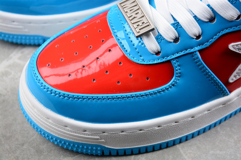 Marvel x bape sta low a bathing ape light blue/red/white