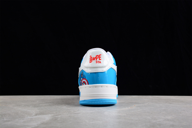 Marvel x bape sta low a bathing ape light blue/red/white
