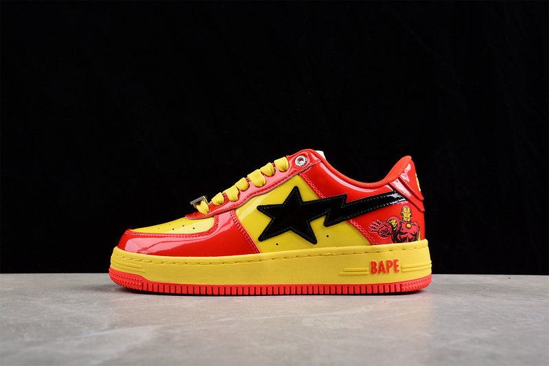 Marvel x bape sta low a bathing ape yellow/red/black