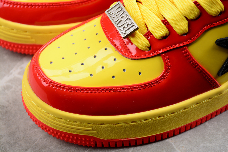 Marvel x bape sta low a bathing ape yellow/red/black