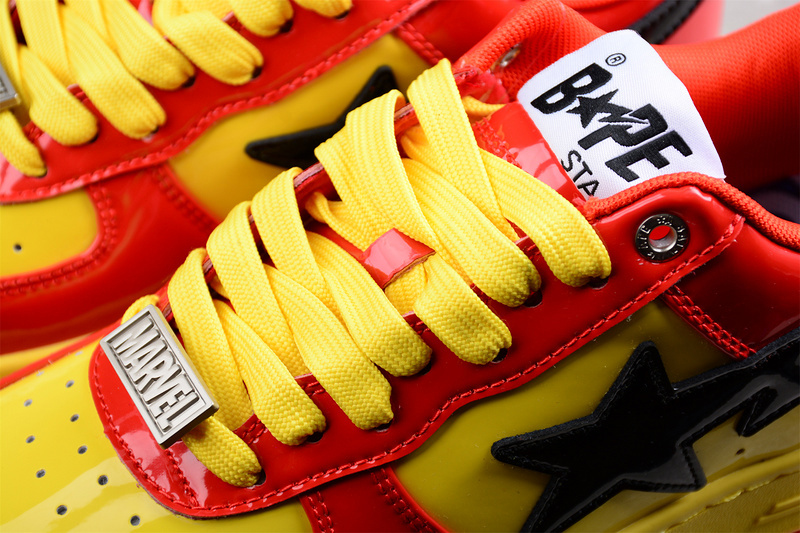 Marvel x bape sta low a bathing ape yellow/red/black