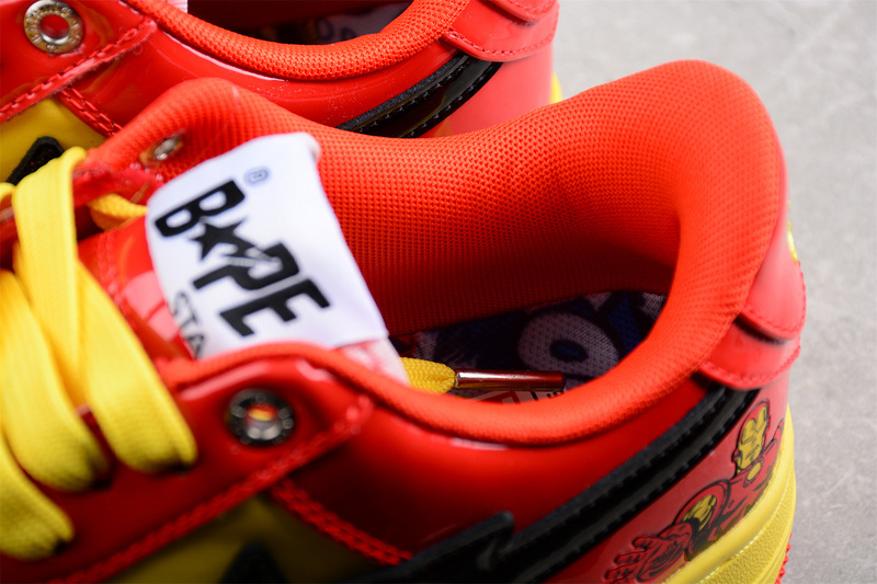 Marvel x bape sta low a bathing ape yellow/red/black
