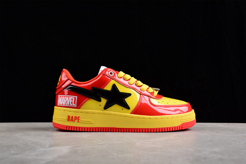 Marvel x bape sta low a bathing ape yellow/red/black