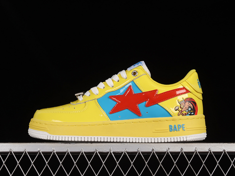 Marvel x bape sta tokyo sneakers yellow/blue/red