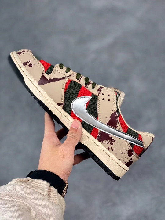 Nike sb dunk low ” freddy krueger” taupe/chrome