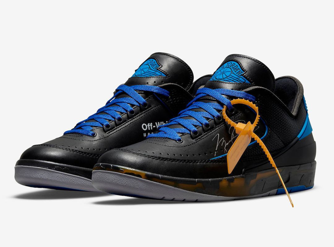Off-white x air jordan 2 low black/varsity royal