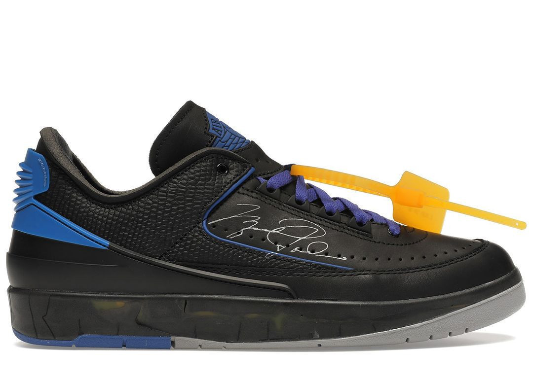 Off-white x air jordan 2 low black/varsity royal