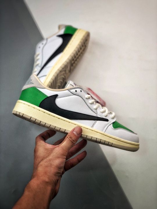 Travis scott x air jordan 1 low og sp white green black