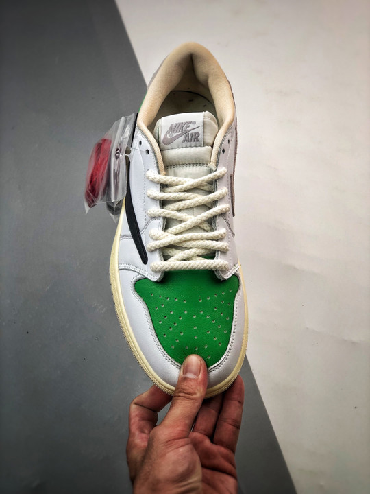 Travis scott x air jordan 1 low og sp white green black
