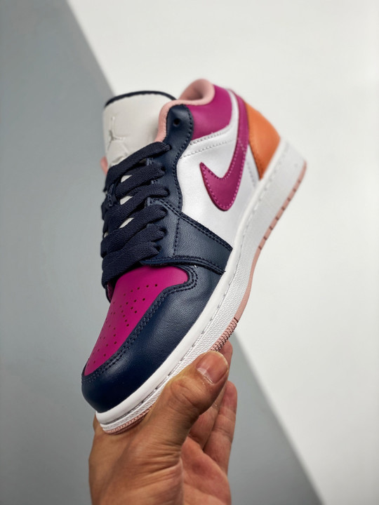 Wmns mismatched air jordan 1 low purple magenta white