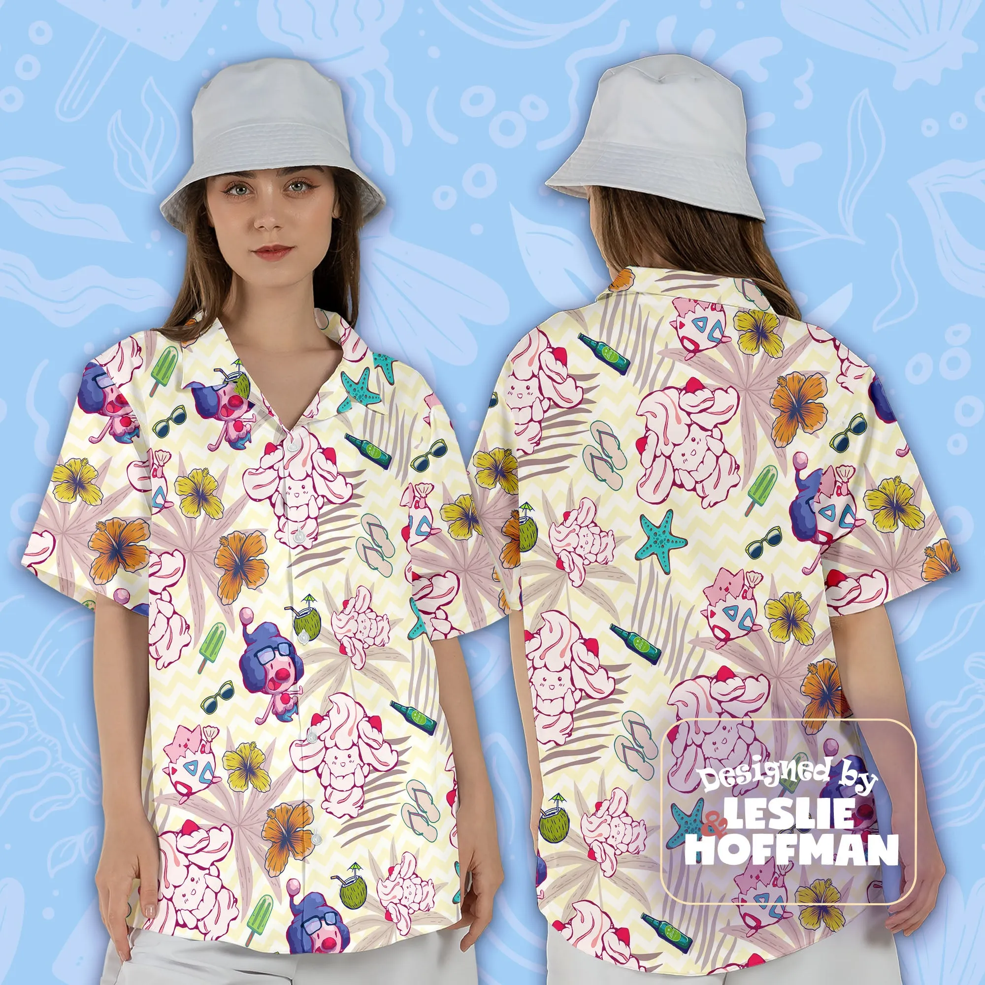 Alcremie Summer Hawaiian Shirt - Fairy Pokemon Button Up Shirt