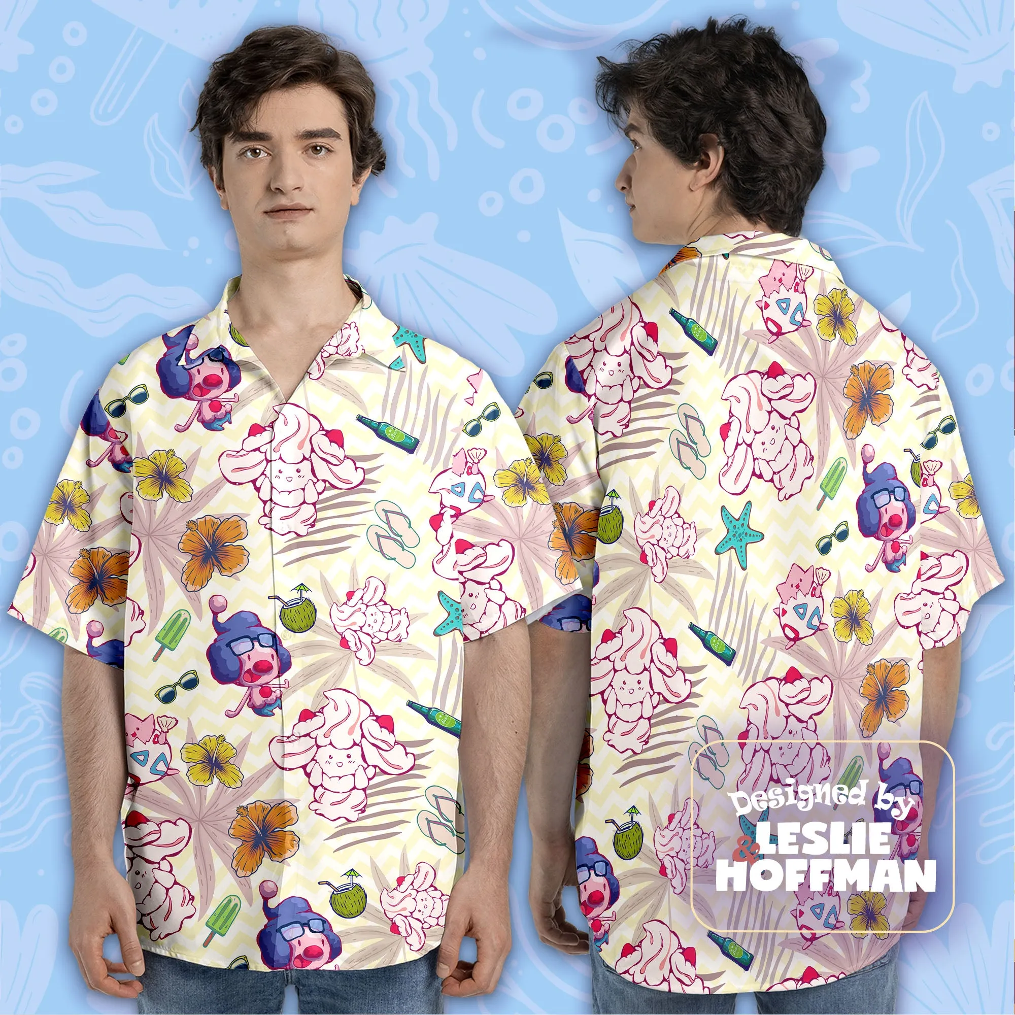 Alcremie Summer Hawaiian Shirt - Fairy Pokemon Button Up Shirt
