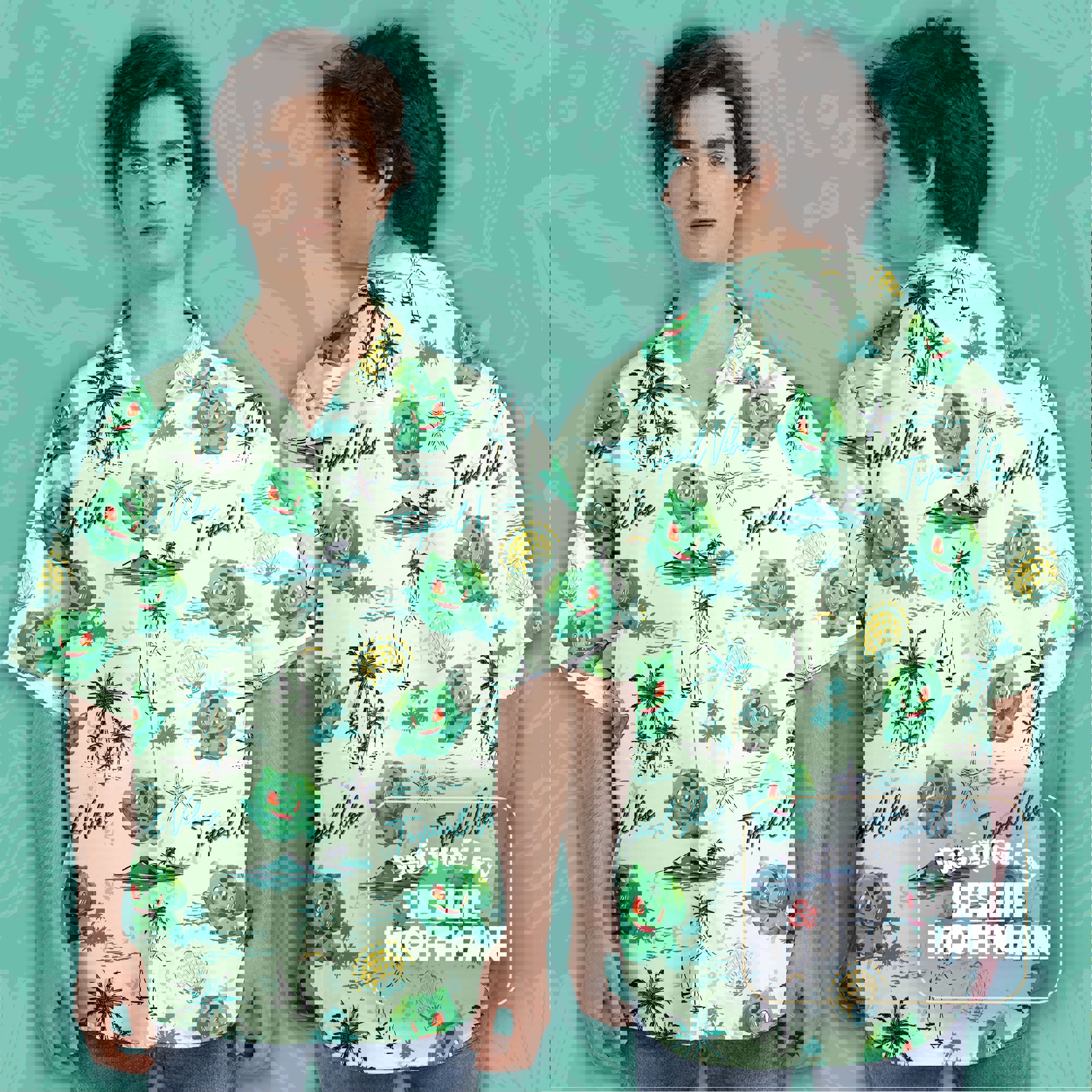 Bulbasaur Tropical Vibes Hawaiian Shirt - Grass Pokemon Button Up Shirt