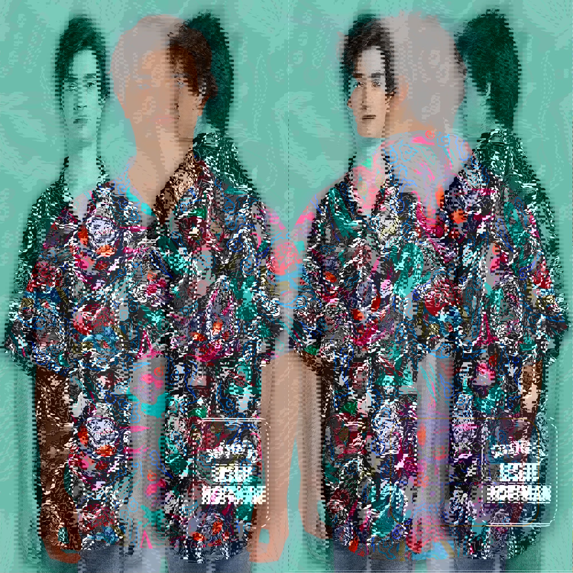 Bulbasaur Zombie Blue Hawaiian Shirt - Posion Pokemon Button Up Shirt