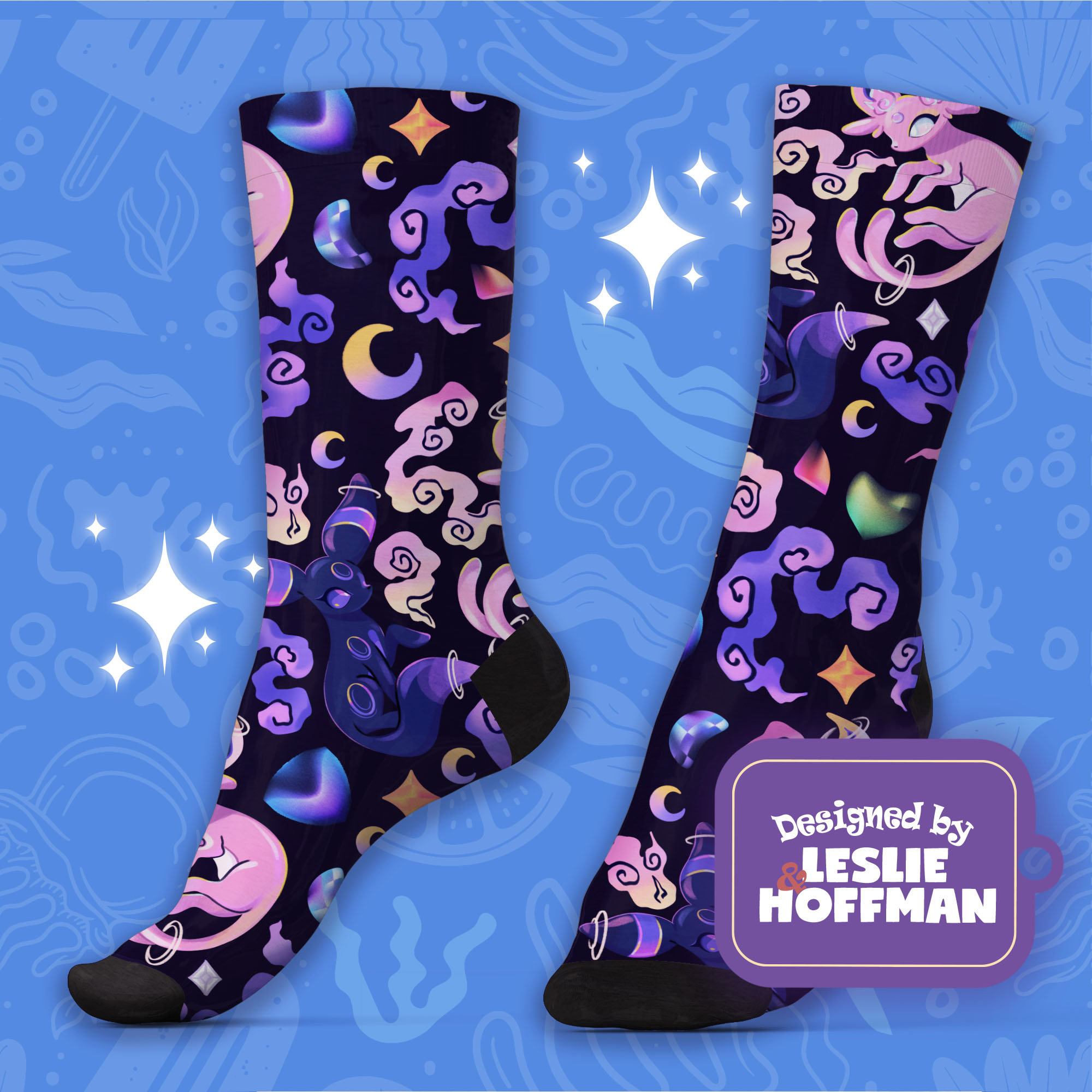 Espeon Umbreon Funny Pokemon Socks