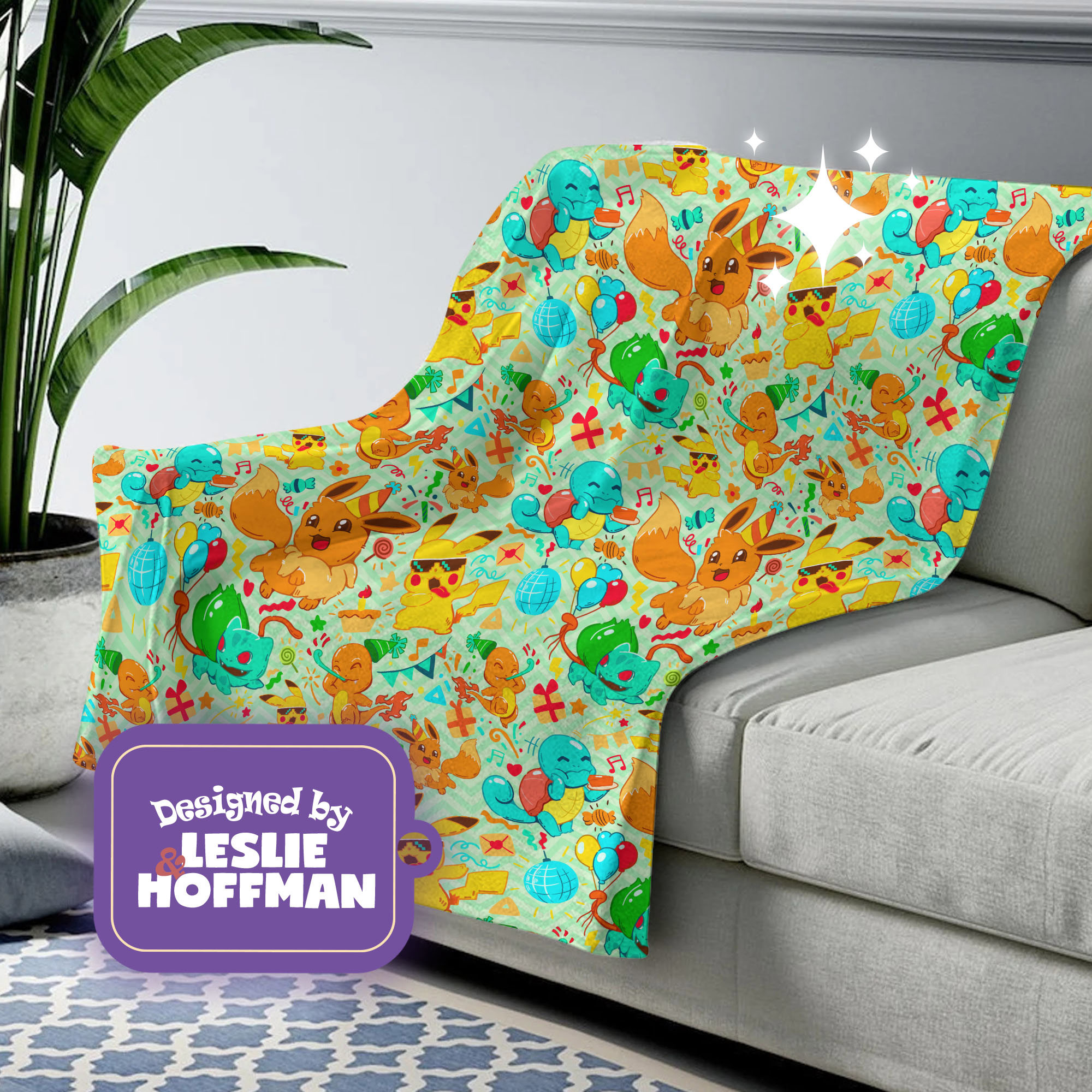 Evee Pokemon Day Anniversary Pokemon Fleece Blanket