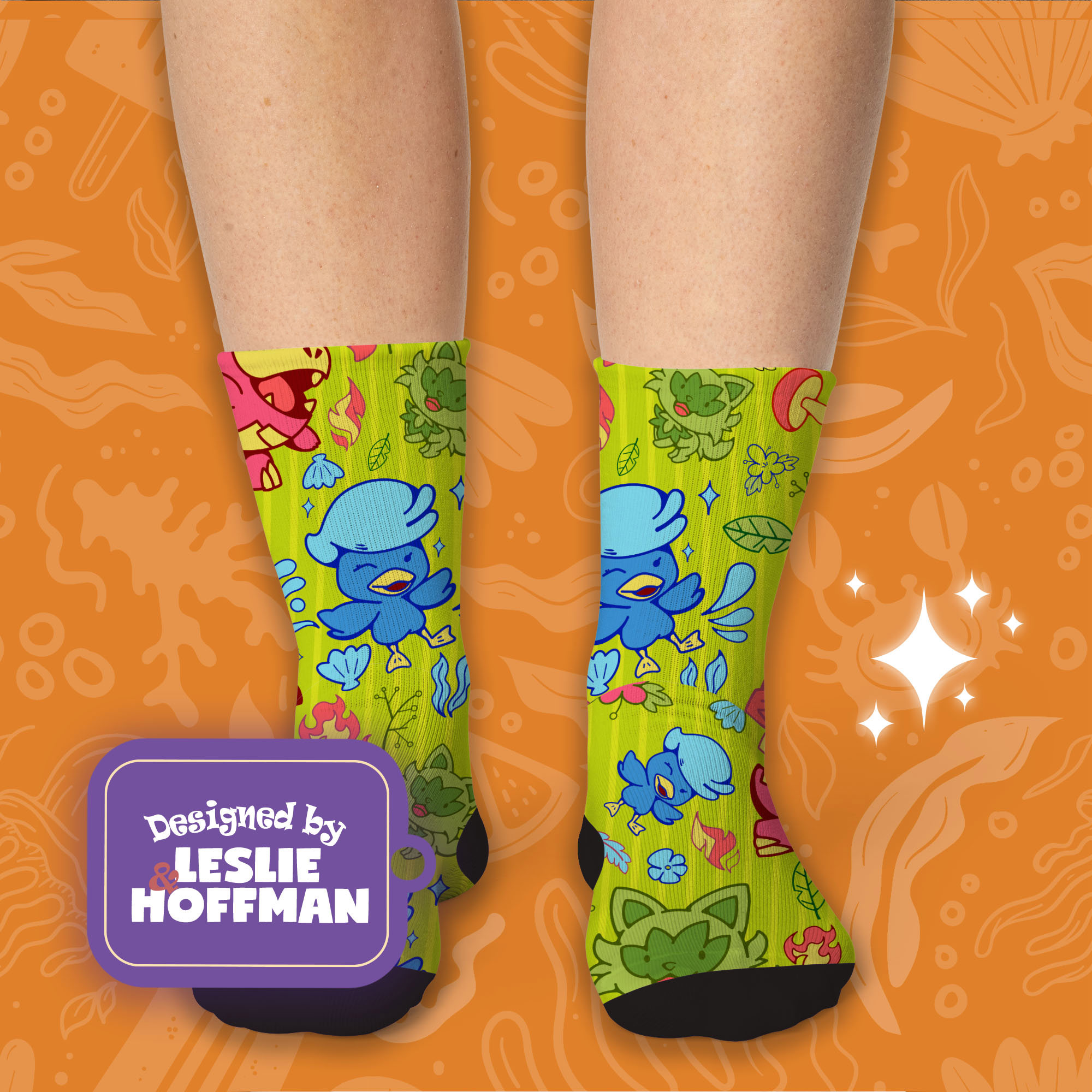 Gen 9 Scarlet Cute Socks Grass Pokemon Socks