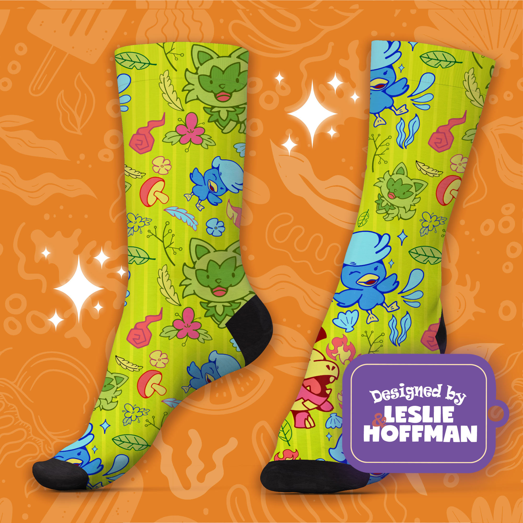 Gen 9 Scarlet Cute Socks Grass Pokemon Socks