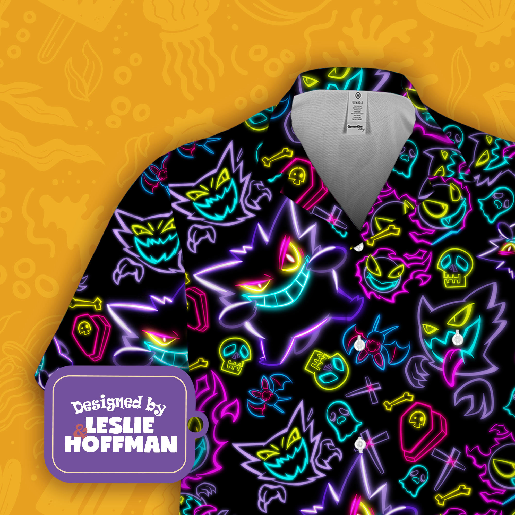 Gengar Hawaiian Shirt - Ghost Pokemon Button Up Shirt