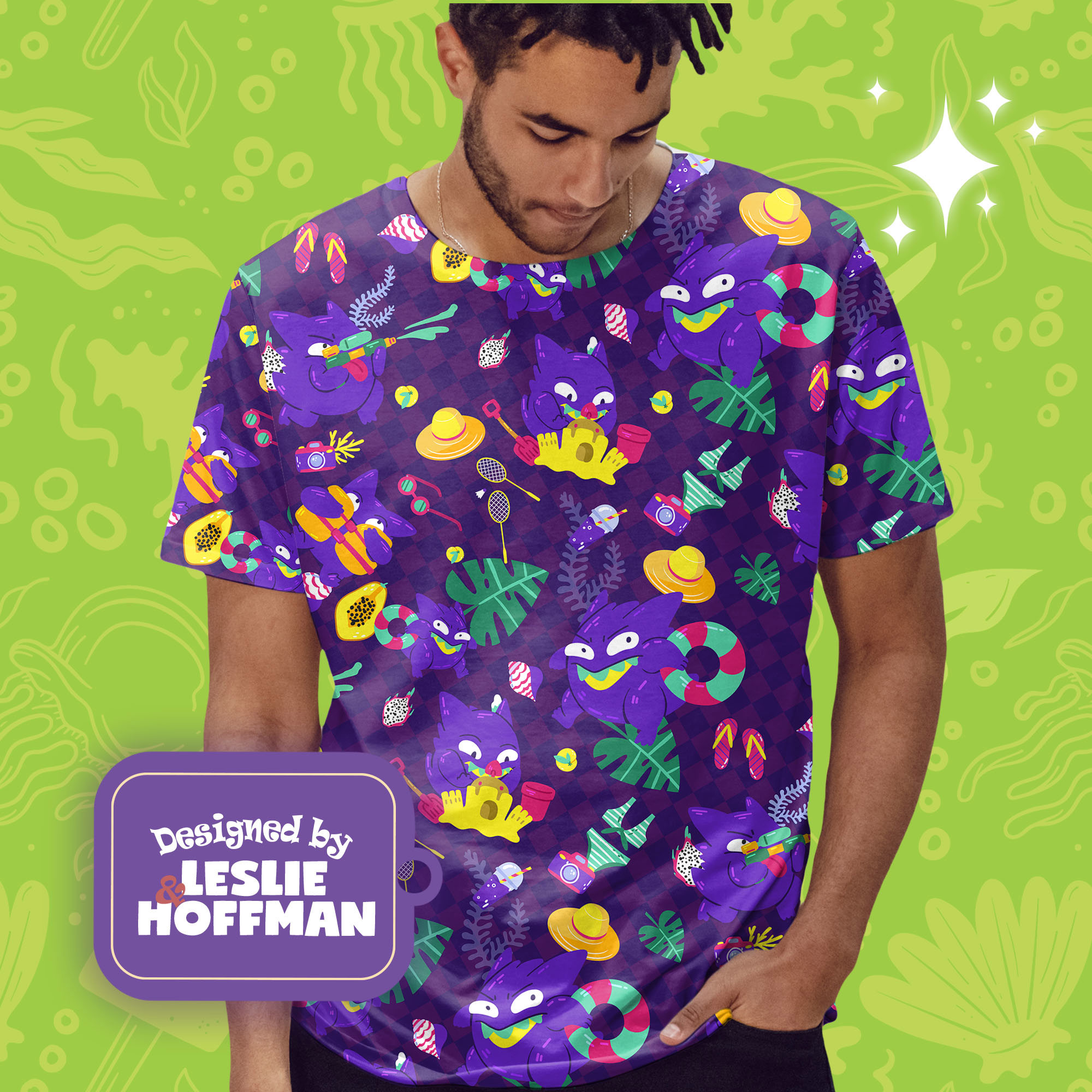 Gengar Summer Fun Ghost Pokemon Shirt