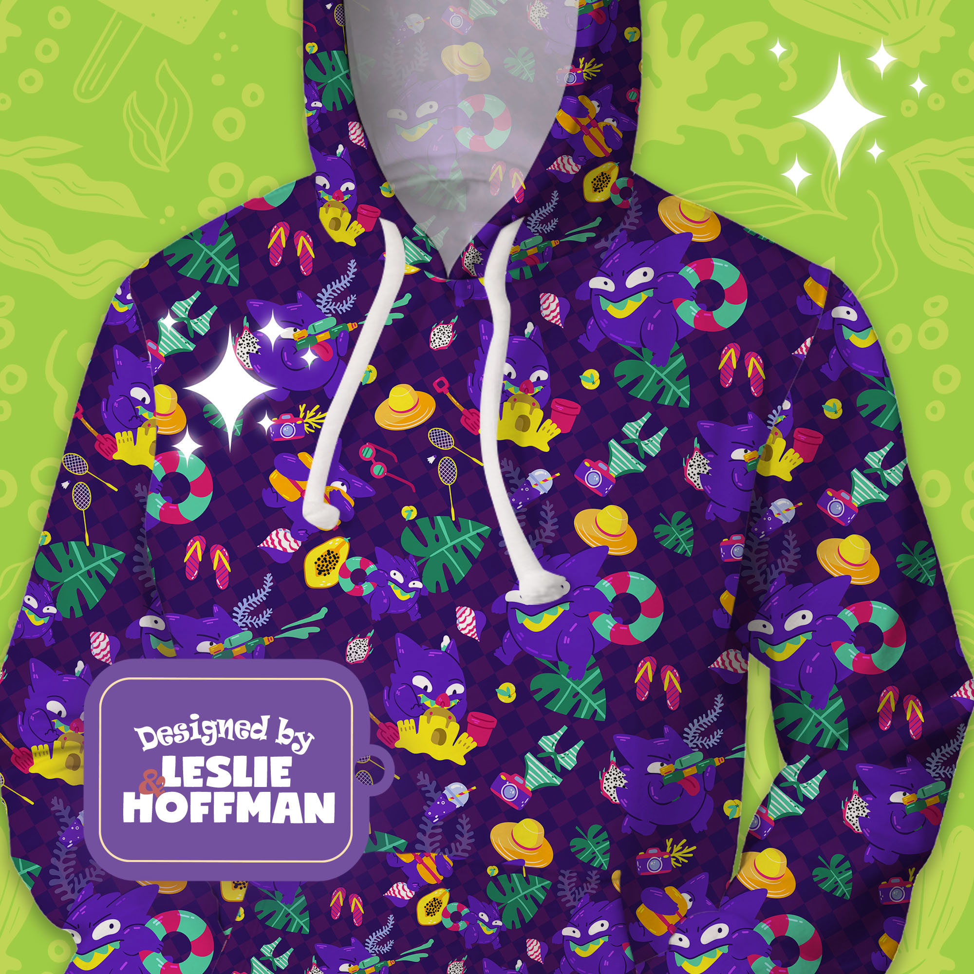 Gengar summer fun pokemon hoodies