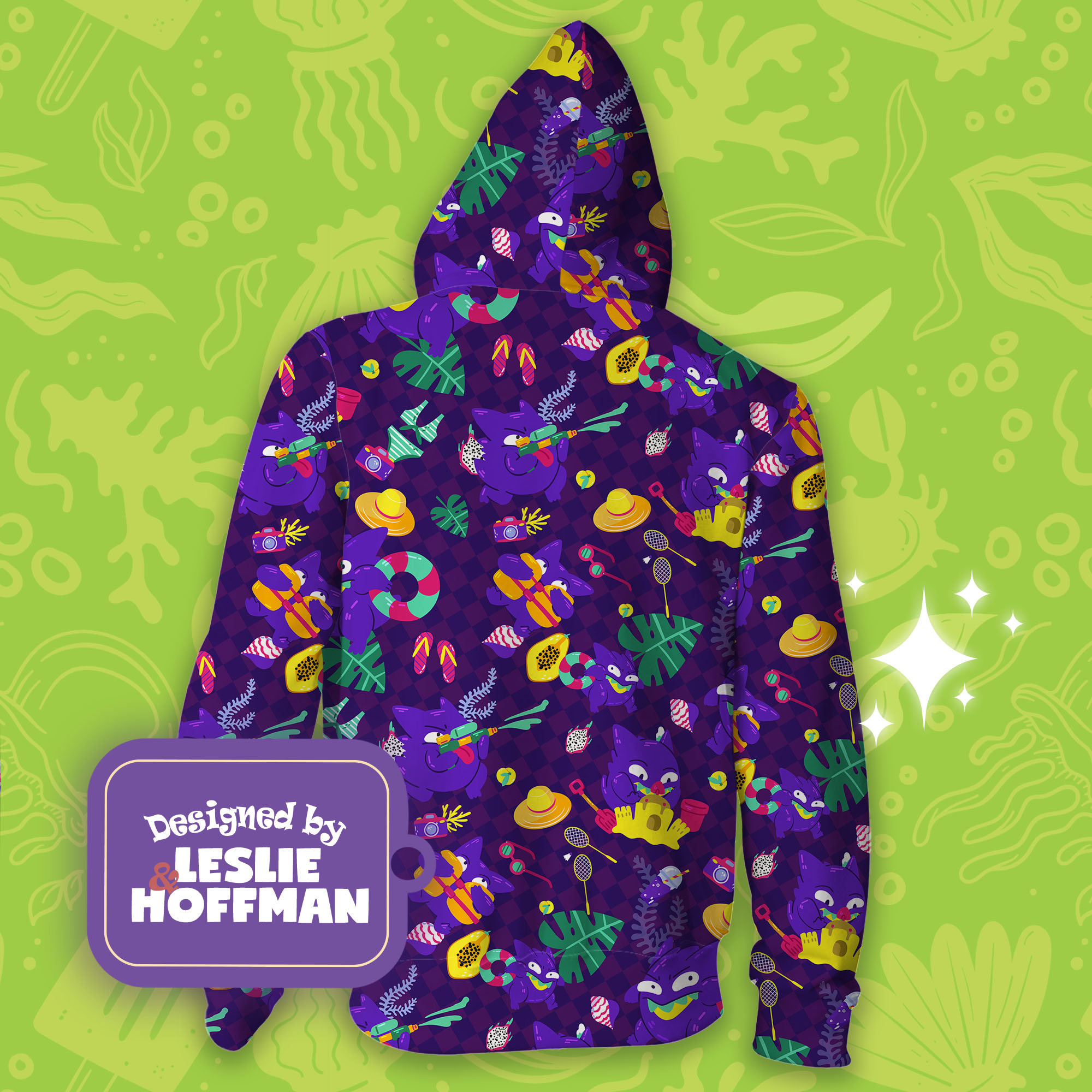 Gengar summer fun pokemon hoodies