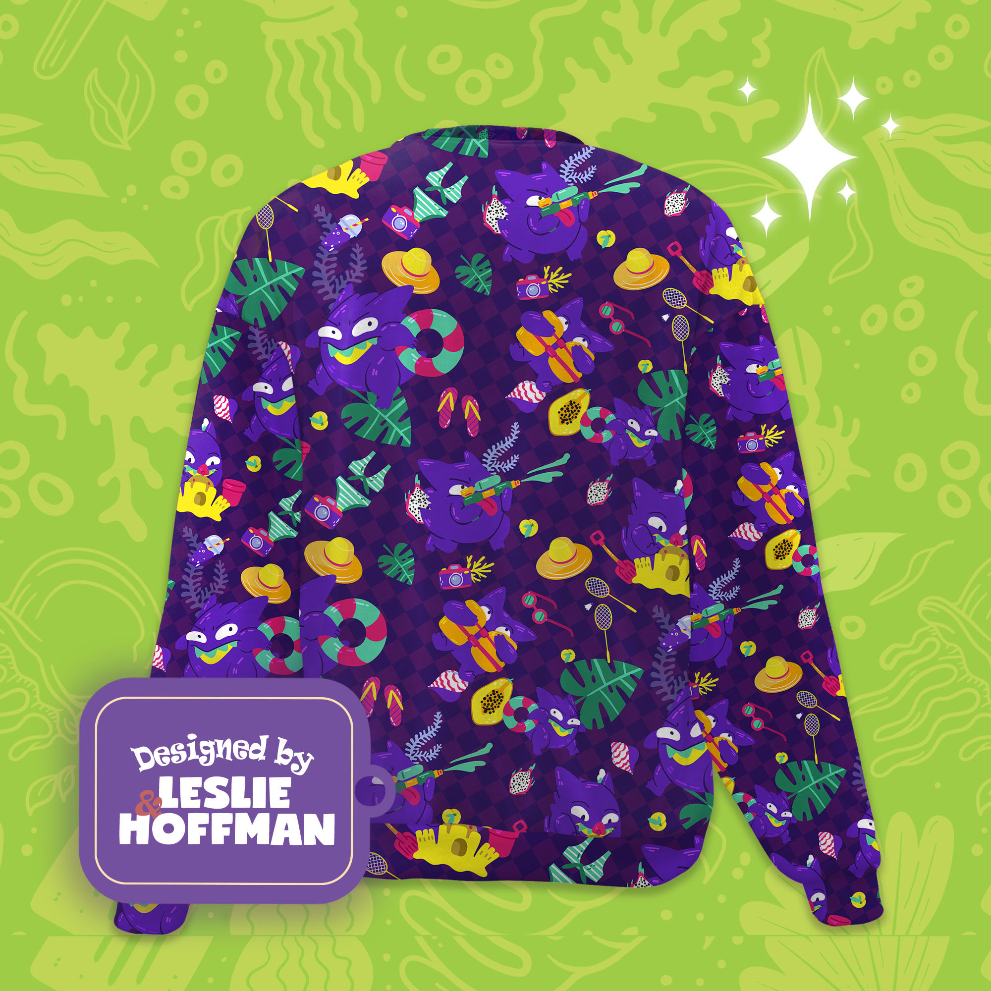 Gengar summer fun pokemon sweater pokemon sweatshirt