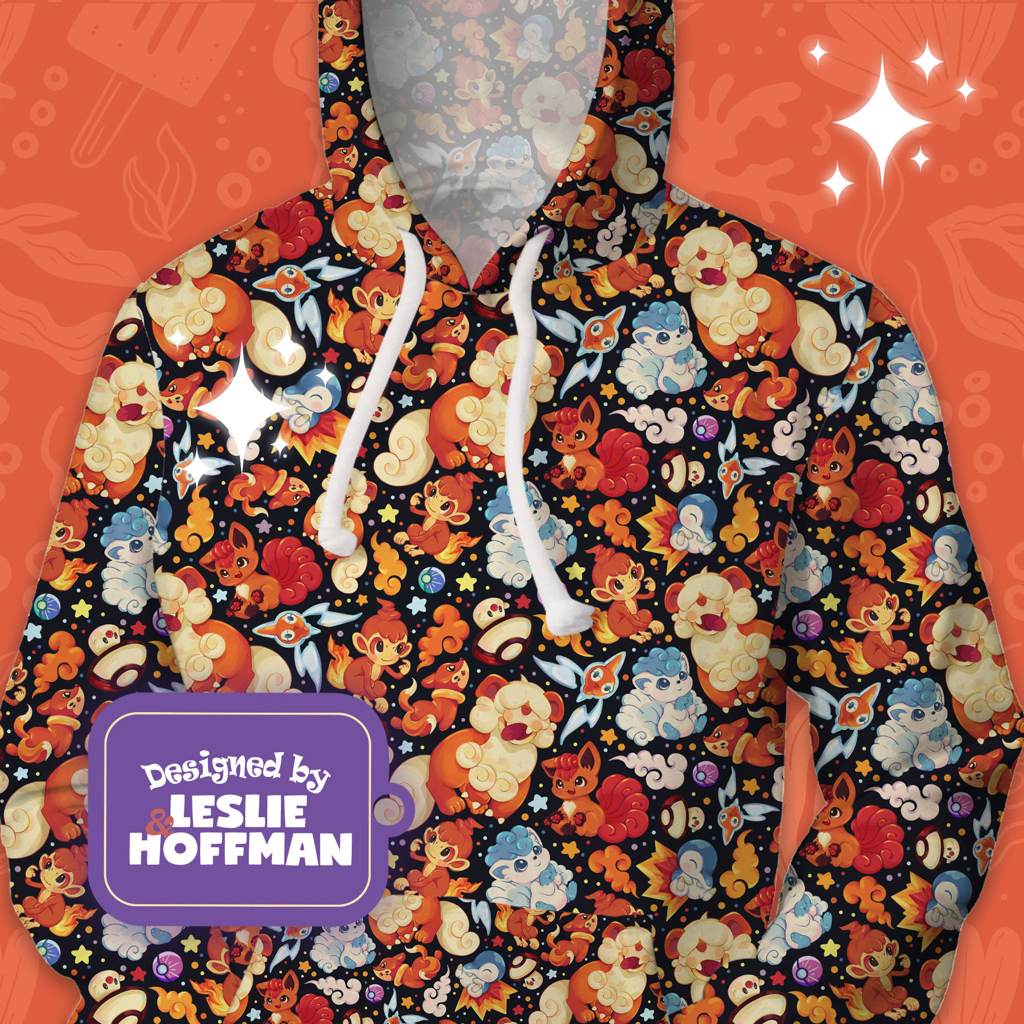 Growlithe orange fire pokemon hoodie