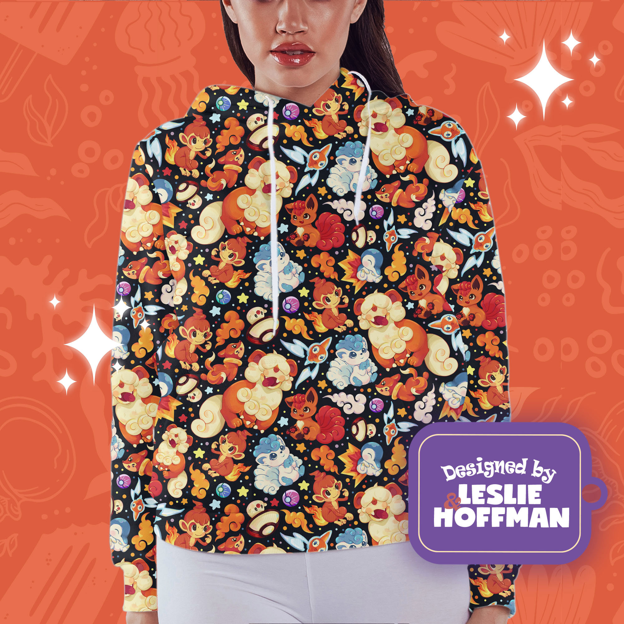 Growlithe orange fire pokemon hoodie