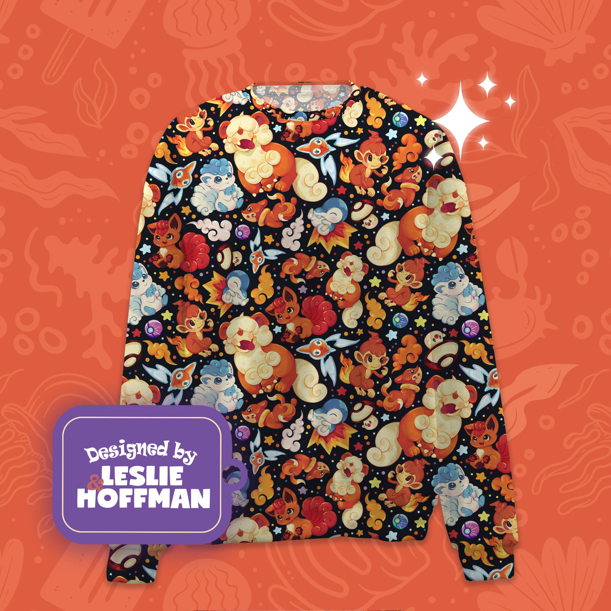 Growlithe orange pokemon sweatshirt