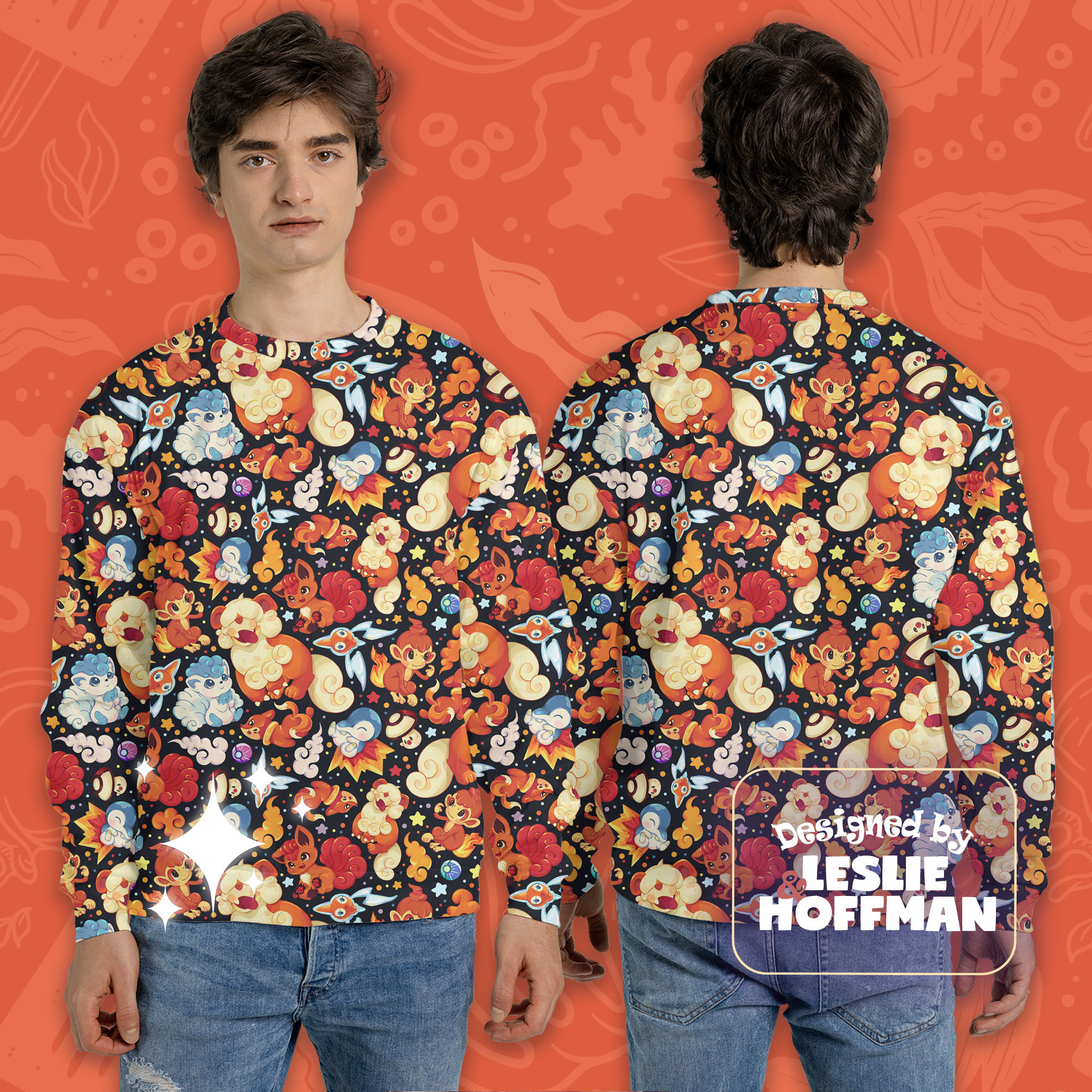 Growlithe orange pokemon sweatshirt