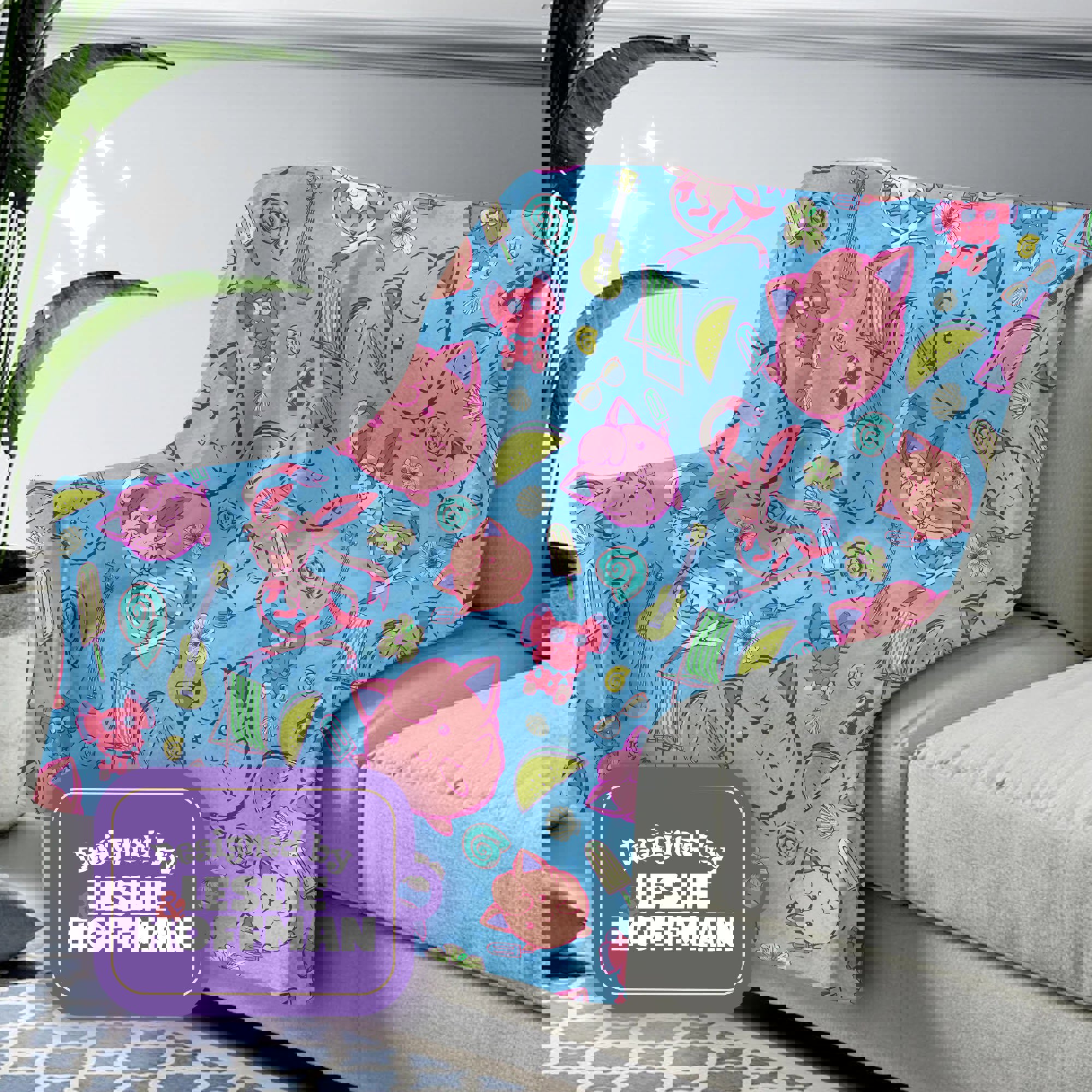 Jigglypuff Summer Pokemon Blanket