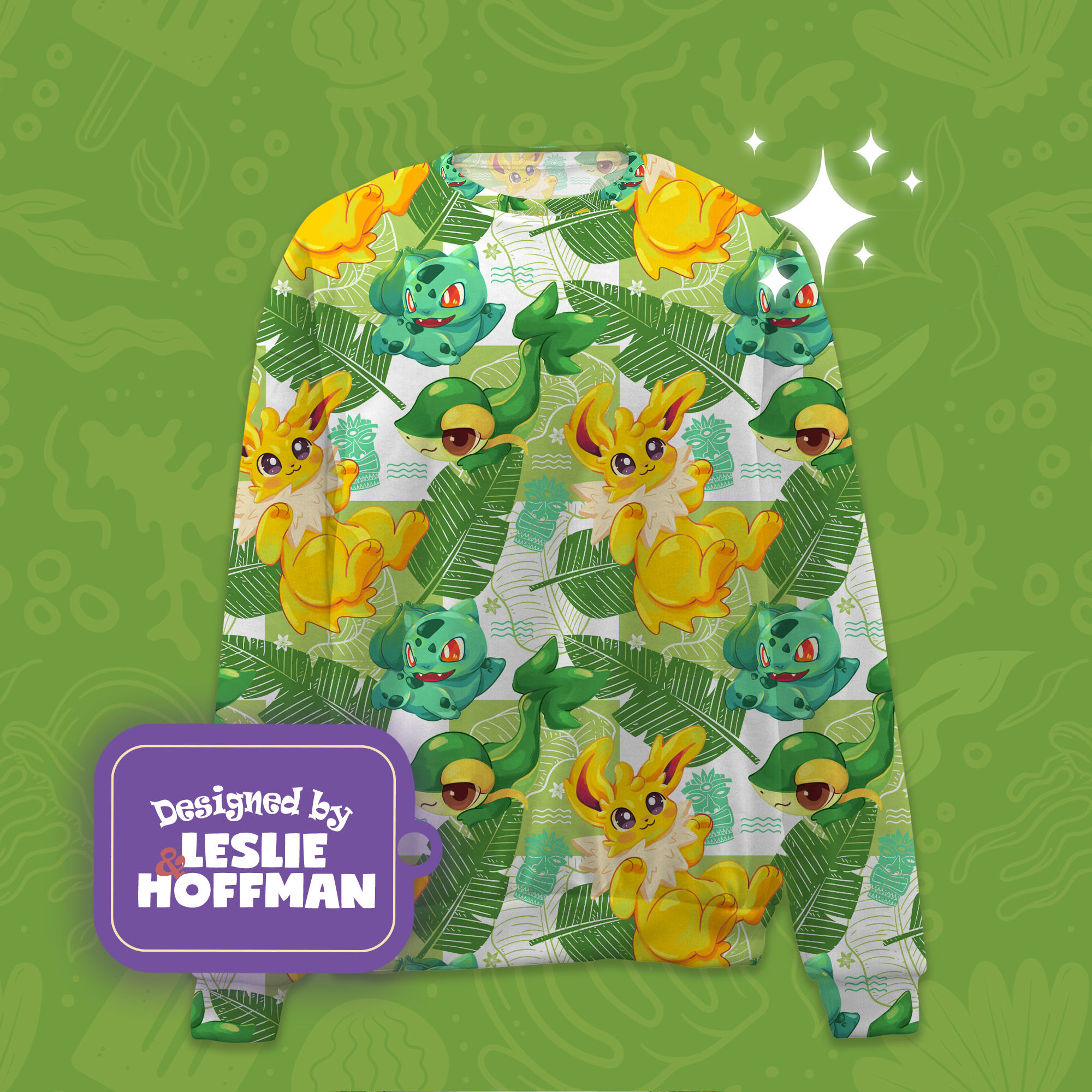 Jolteon green pokemon sweater pokemon sweatshirt