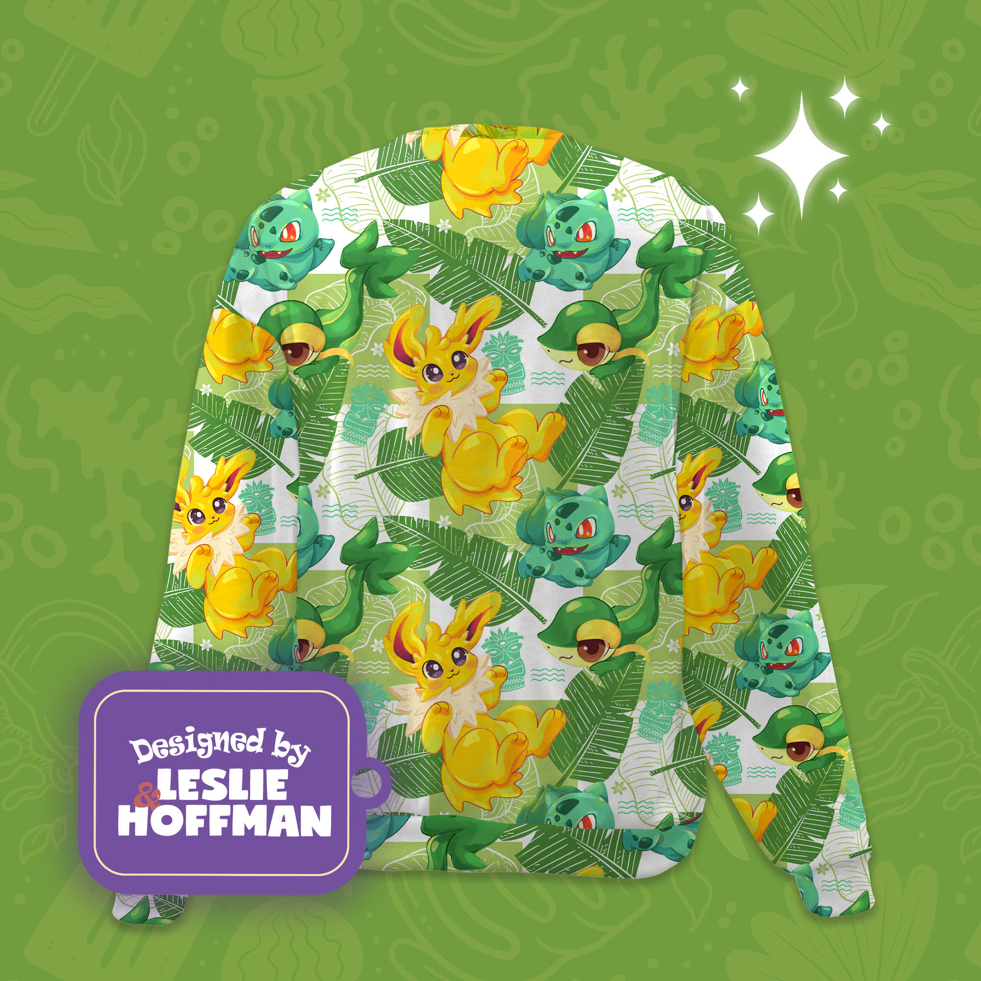 Jolteon green pokemon sweater pokemon sweatshirt