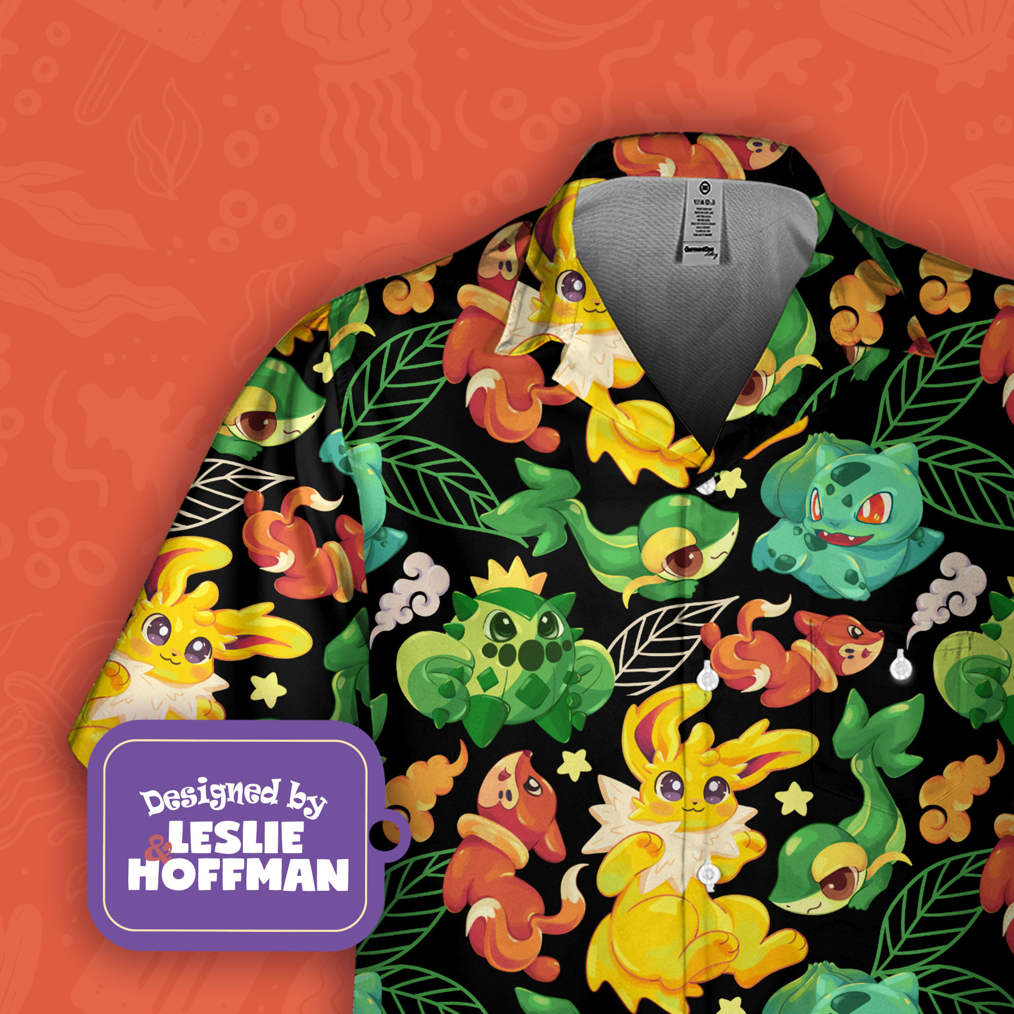Jolteon Hawaiian Shirt - Electric Pokemon Button Up Shirt