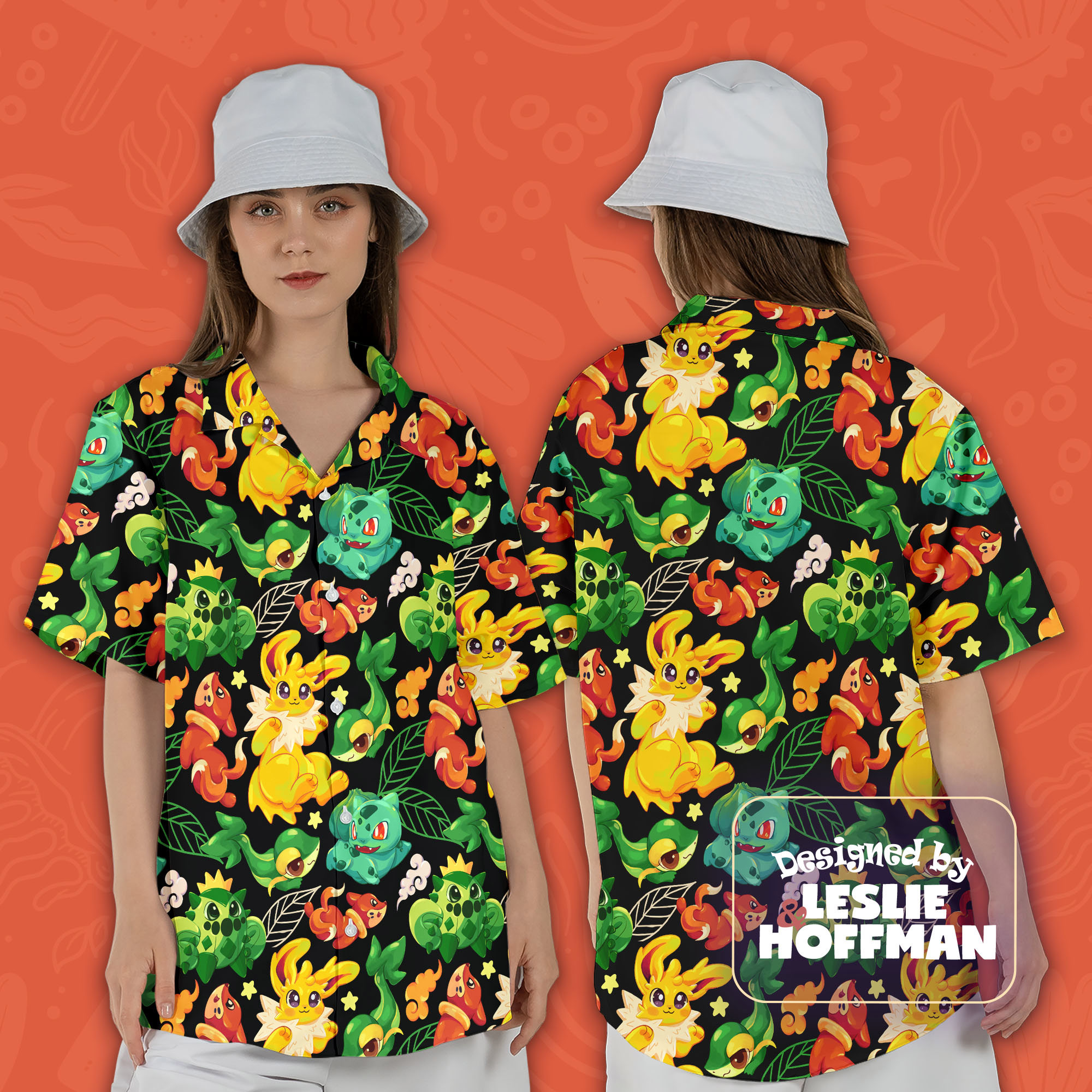 Jolteon Hawaiian Shirt - Electric Pokemon Button Up Shirt