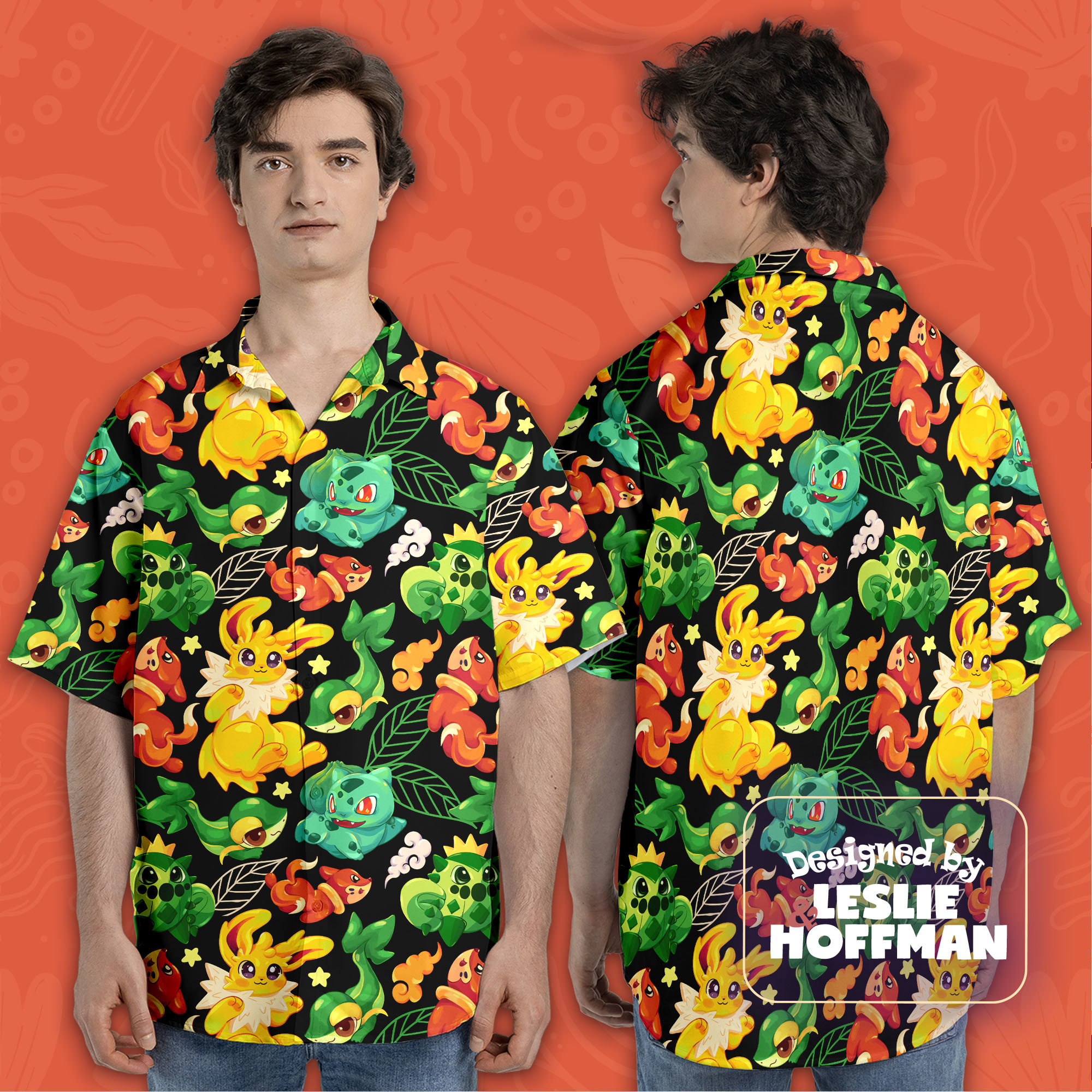 Jolteon Hawaiian Shirt - Electric Pokemon Button Up Shirt