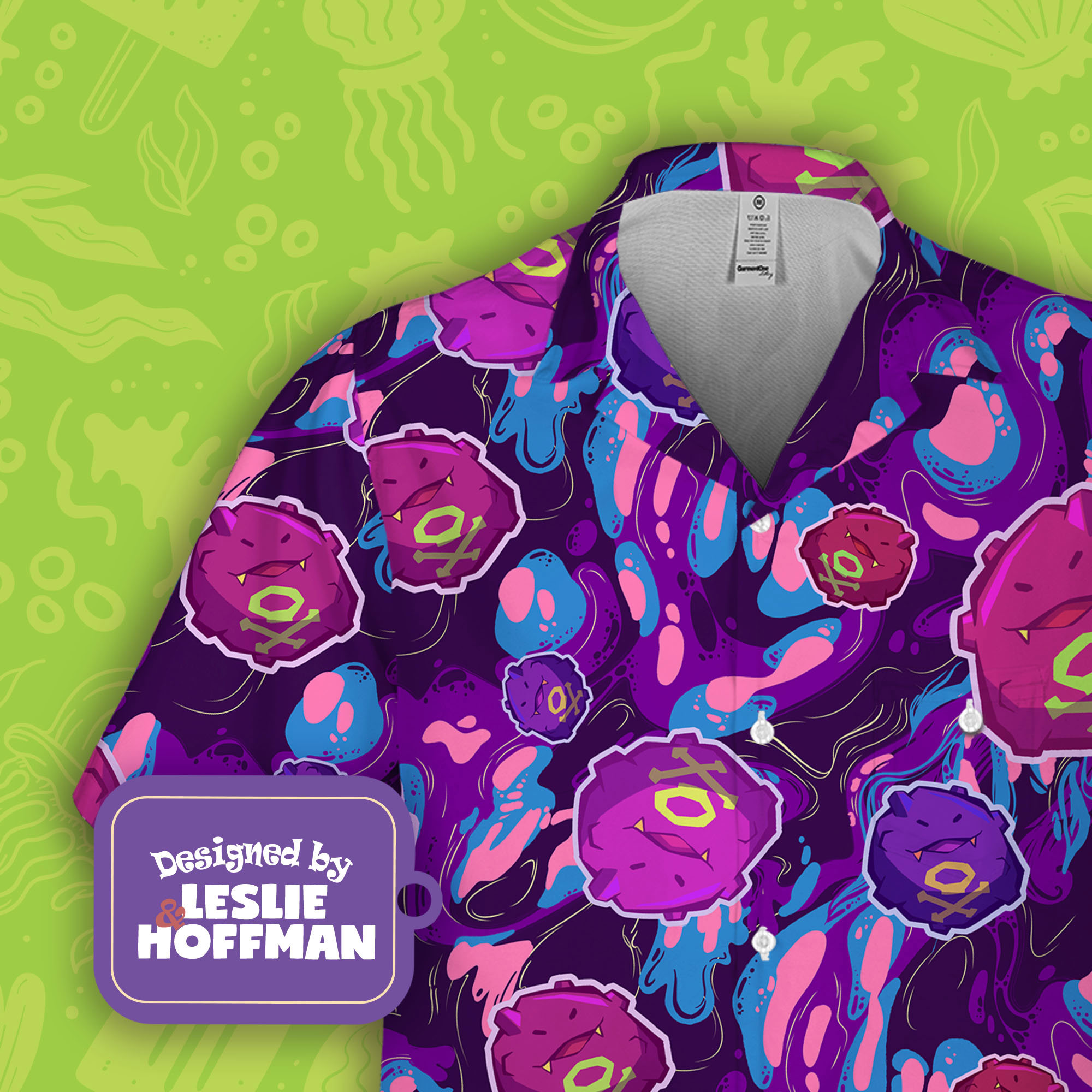 Koffing Hawaiian Shirt - Poison Pokemon Button Up Shirt