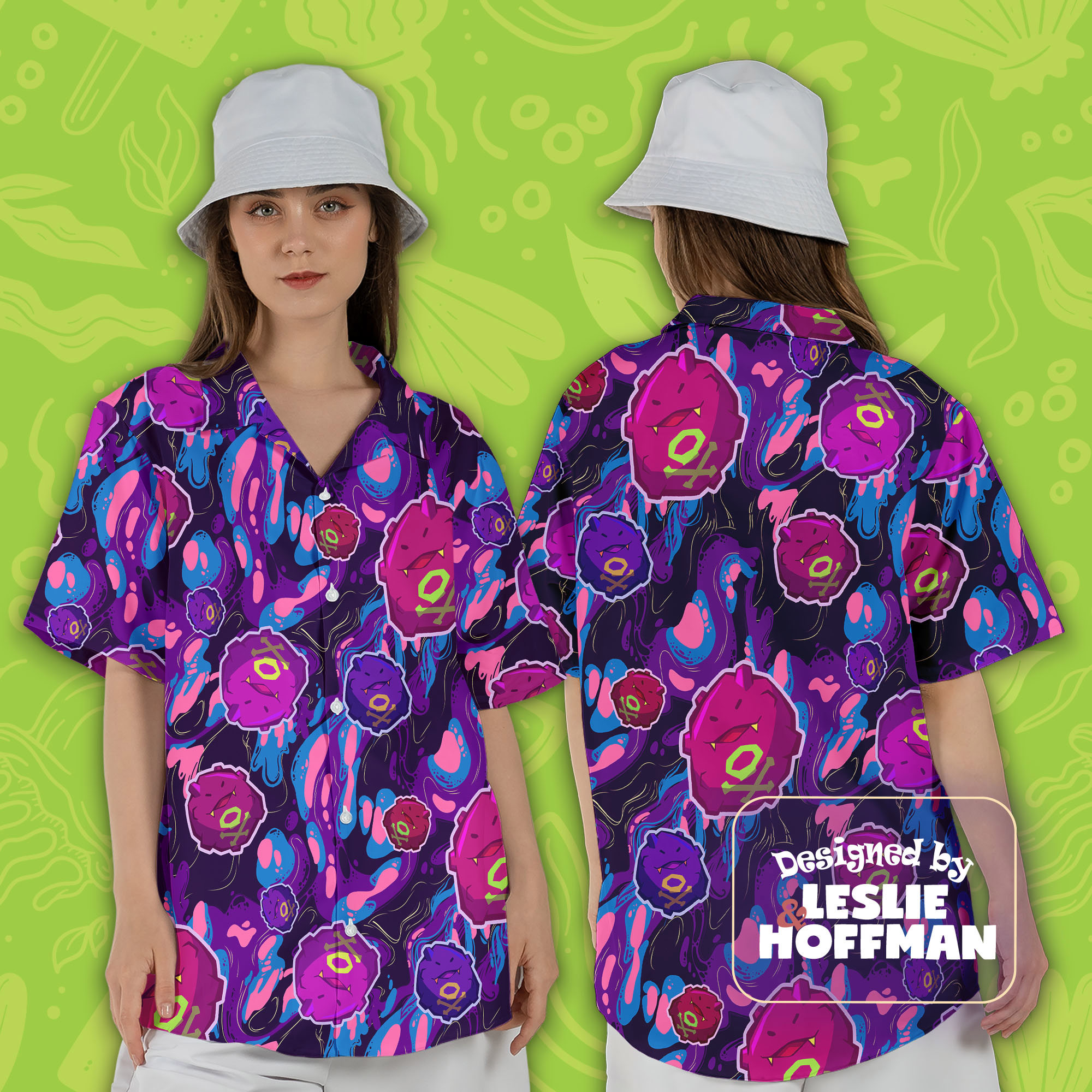 Koffing Hawaiian Shirt - Poison Pokemon Button Up Shirt
