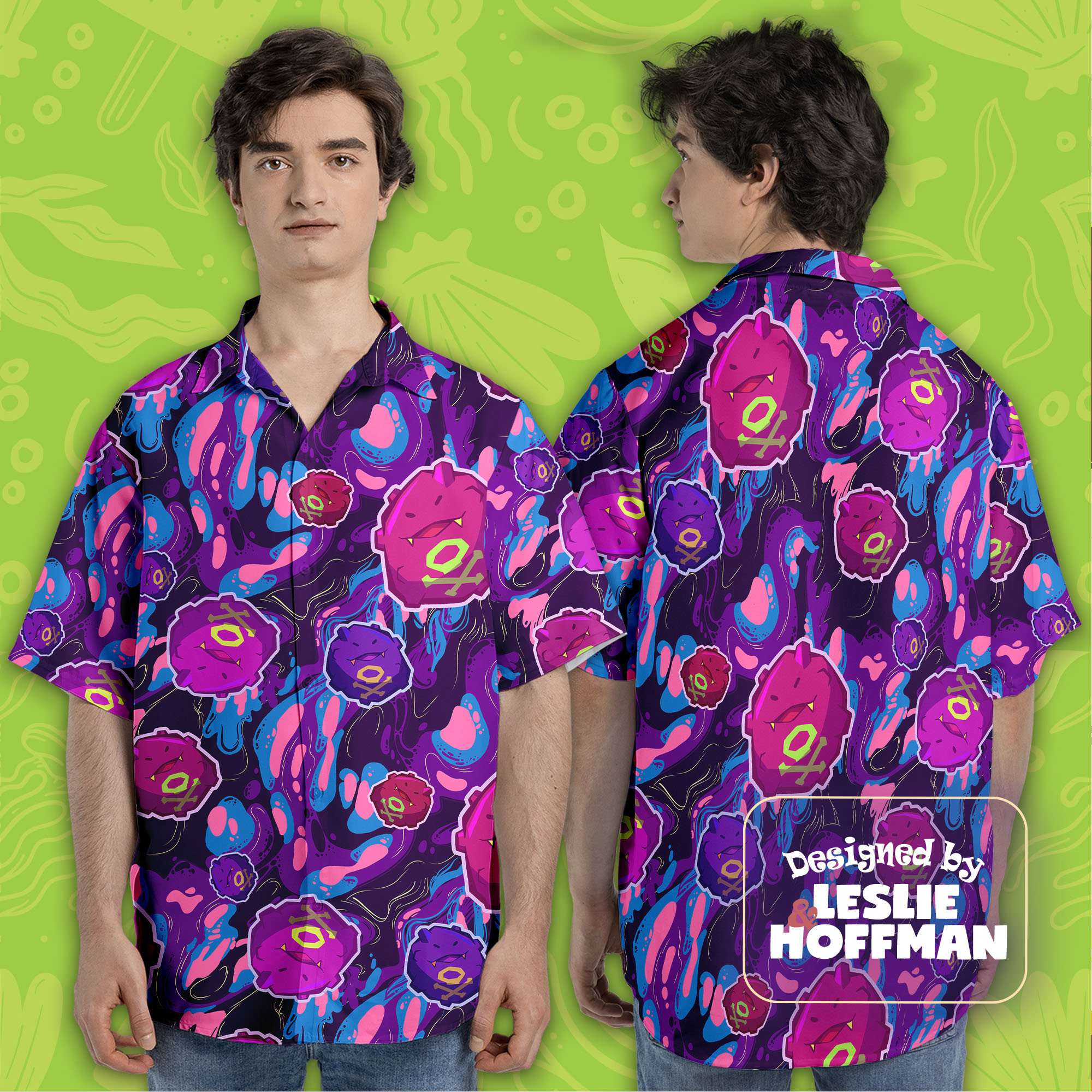 Koffing Hawaiian Shirt - Poison Pokemon Button Up Shirt