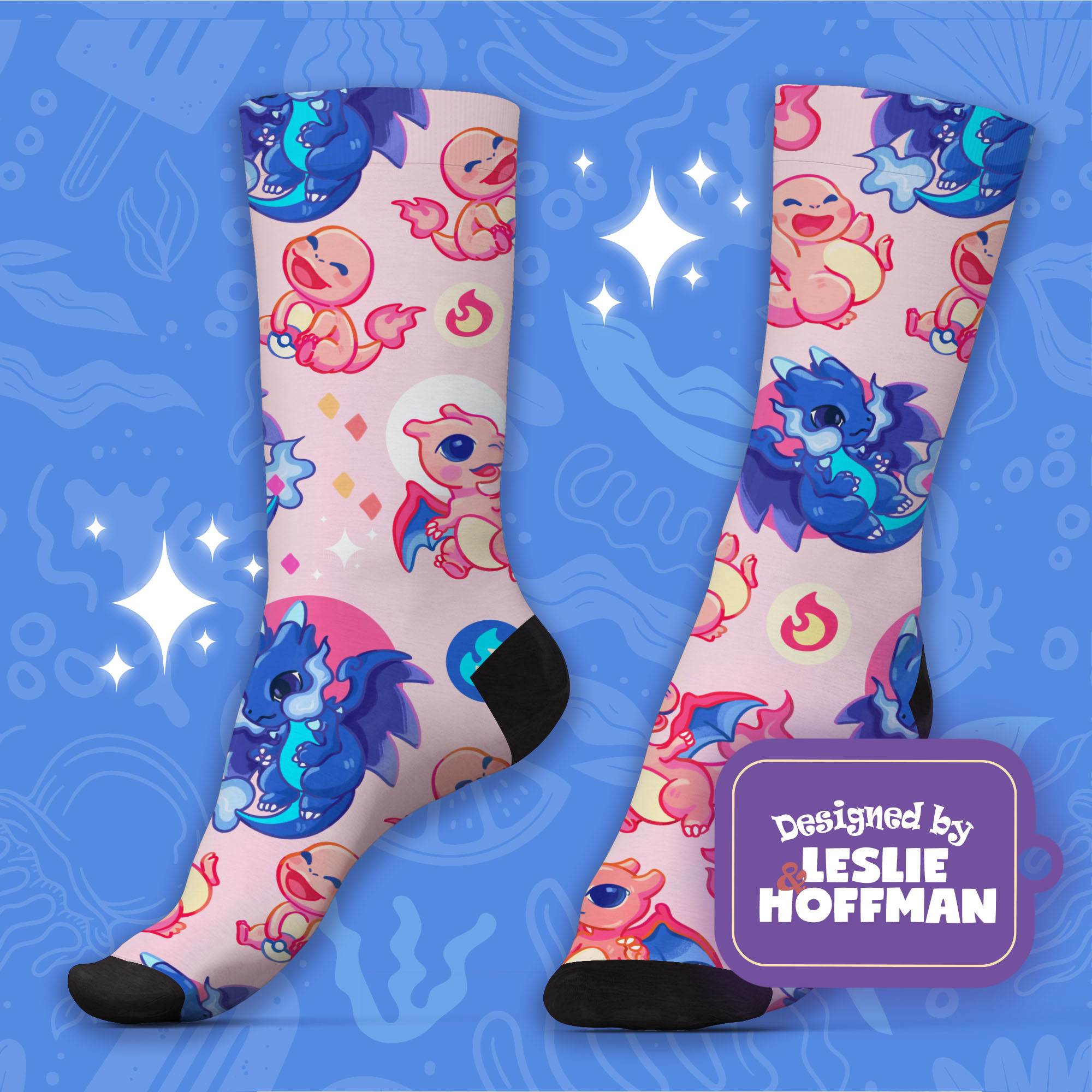Mega Charizard Fire Pokemon Socks