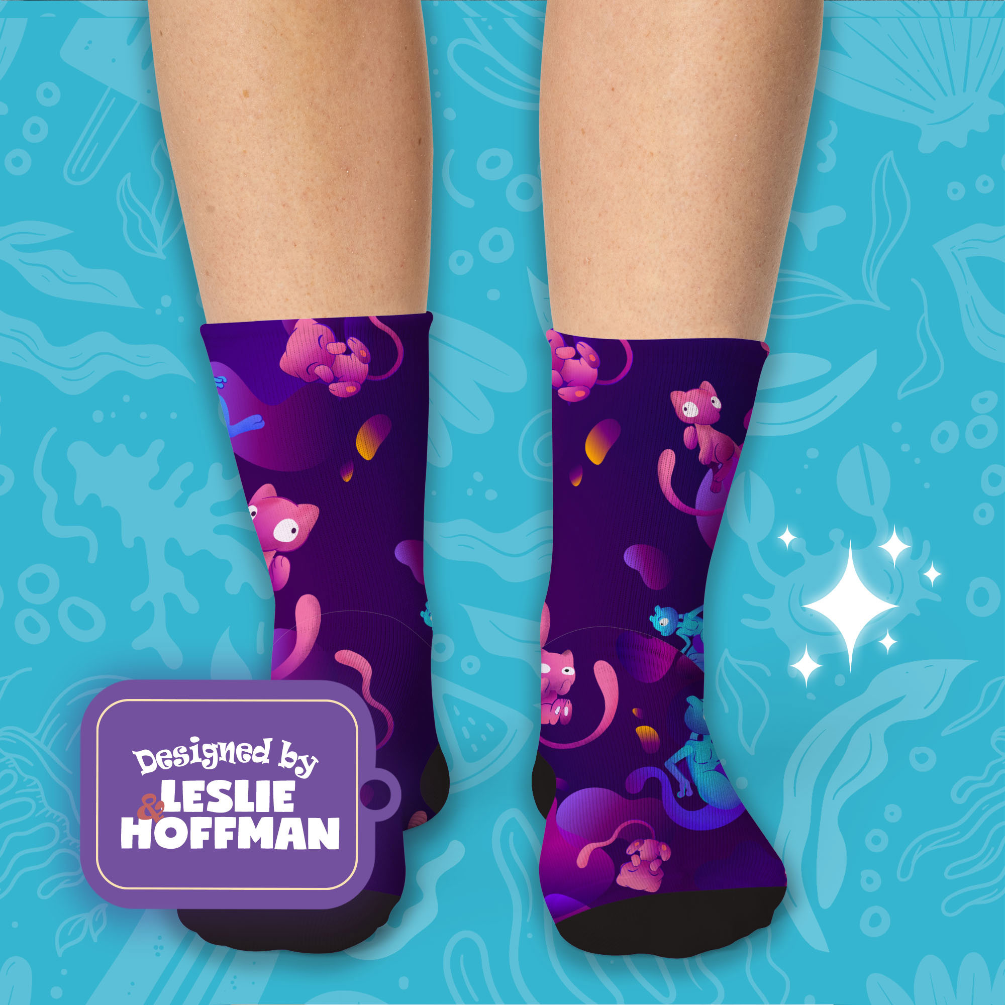 Mew Mewtwo Cute Socks Psychic Pokemon Socks