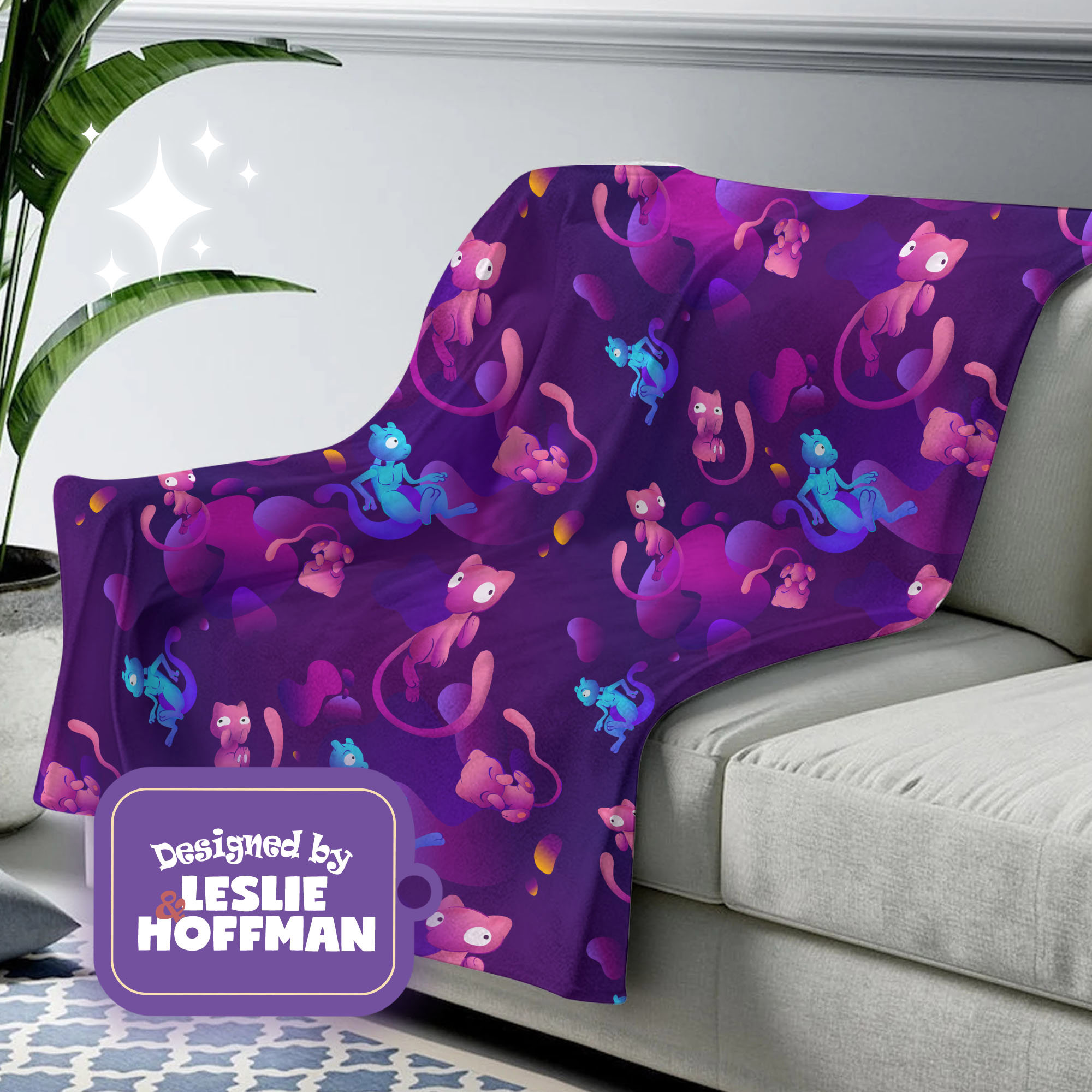 Mew Mewtwo Pokemon Blanket