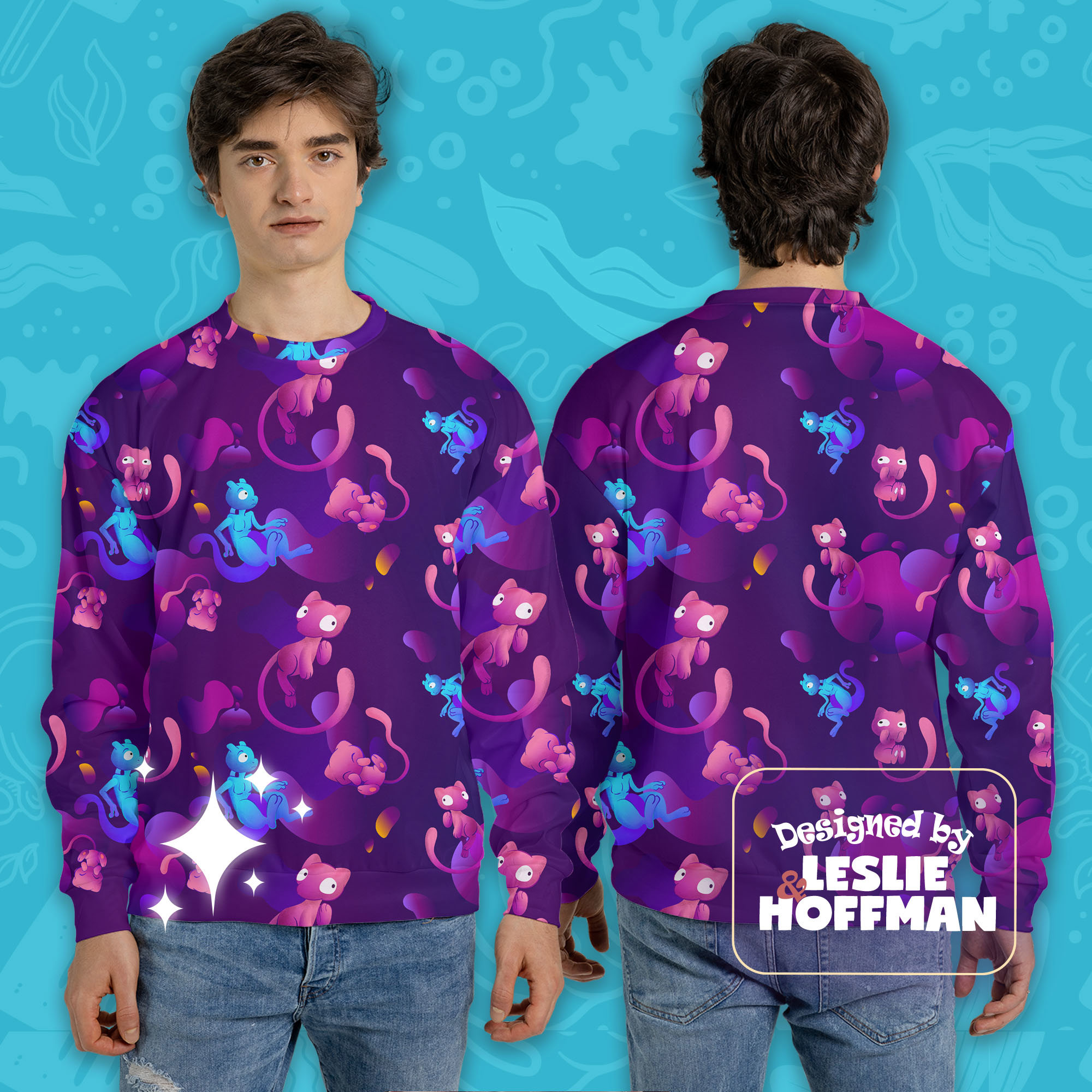 Mew mewtwo pokemon sweatshirt gifts